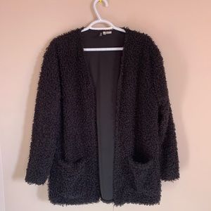 H&M fuzzy black cardigan, size medium